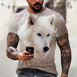 3D Tiger Lion Printed T-Shirts, Fashionable Round Neck Short Sleeve Street Clothes, Hip-Hop T-Shirts, Summer