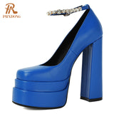 New Brand Women Sandals Summer Shoes Sexy Thick High Heels Platform Black Red Yellow Dress Party Wedding Shoes Woman Pumps