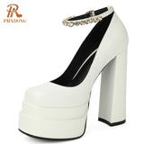 New Brand Women Sandals Summer Shoes Sexy Thick High Heels Platform Black Red Yellow Dress Party Wedding Shoes Woman Pumps