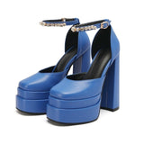 New Brand Women Sandals Summer Shoes Sexy Thick High Heels Platform Black Red Yellow Dress Party Wedding Shoes Woman Pumps