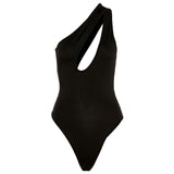MeiKeDaiNicey One Shoulder Bodycon Bodysuit