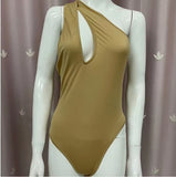 MeiKeDaiNicey One Shoulder Bodycon Bodysuit