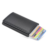 NEW Carbon Fiber RFID Men's Leather Credit Card Holder/Wallet