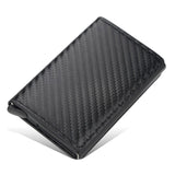 NEW Carbon Fiber RFID Men's Leather Credit Card Holder/Wallet