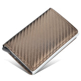 NEW Carbon Fiber RFID Men's Leather Credit Card Holder/Wallet