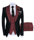 New Costume Homme Popular Clothing Luxury Party Stage Men's Suit Groomsmen Regular Fit Tuxedo 3 Peice Set Jacket+Trousers+Vest