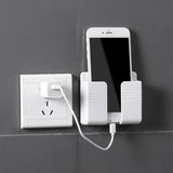 Wall Mounted Mobile Phone Holder Charging Stand Rack Shelf Storage Self Adhesive Bracket Support Paste Style Rack Cradle