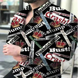Leopard Color Piece Men's Slim Shirt Autumn Casual Turn-down Collar Streetwear Fashion Together print  Long Sleeve Shirt To