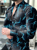 Leopard Color Piece Men's Slim Shirt Autumn Casual Turn-down Collar Streetwear Fashion Together print  Long Sleeve Shirt To