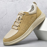 Mens genuine Leather Shoes lace up Trend Comfortable Men Shoes outdoor British Fashion Men High Top Sneakers Moccasins Men
