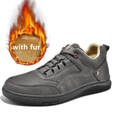 Mens genuine Leather Shoes lace up Trend Comfortable Men Shoes outdoor British Fashion Men High Top Sneakers Moccasins Men