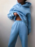 Tracksuit Oversized Suit Autumn Trouser Suits Female Sweatshirt Solid Sports Hoodie Sportswear
