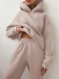 Tracksuit Oversized Suit Autumn Trouser Suits Female Sweatshirt Solid Sports Hoodie Sportswear