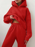 Tracksuit Oversized Suit Autumn Trouser Suits Female Sweatshirt Solid Sports Hoodie Sportswear