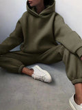 Tracksuit Oversized Suit Autumn Trouser Suits Female Sweatshirt Solid Sports Hoodie Sportswear