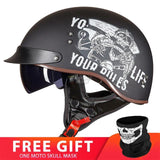 Retro Vintage Casco Moto Unisex Motorcycle Helmet Open Face Scooter Biker Motorbike Racing Riding Helmet With DOT Certification