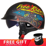 Retro Vintage Casco Moto Unisex Motorcycle Helmet Open Face Scooter Biker Motorbike Racing Riding Helmet With DOT Certification