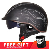 Retro Vintage Casco Moto Unisex Motorcycle Helmet Open Face Scooter Biker Motorbike Racing Riding Helmet With DOT Certification