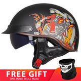 Retro Vintage Casco Moto Unisex Motorcycle Helmet Open Face Scooter Biker Motorbike Racing Riding Helmet With DOT Certification