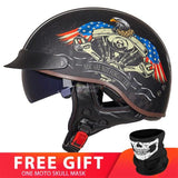 Retro Vintage Casco Moto Unisex Motorcycle Helmet Open Face Scooter Biker Motorbike Racing Riding Helmet With DOT Certification