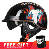 Retro Vintage Casco Moto Unisex Motorcycle Helmet Open Face Scooter Biker Motorbike Racing Riding Helmet With DOT Certification