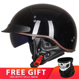 Retro Vintage Casco Moto Unisex Motorcycle Helmet Open Face Scooter Biker Motorbike Racing Riding Helmet With DOT Certification