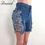Znaiml High Waist Jean Shorts Women Summer Loose Casual Short Jeans