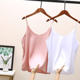 2022 Women Sexy Sleveless Silk Tube Top  - Camis Seamless Sports Lingerie Tee Bra Crop Top