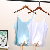 2022 Women Sexy Sleveless Silk Tube Top  - Camis Seamless Sports Lingerie Tee Bra Crop Top