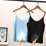 2022 Women Sexy Sleveless Silk Tube Top  - Camis Seamless Sports Lingerie Tee Bra Crop Top