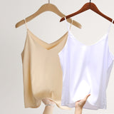 2022 Women Sexy Sleveless Silk Tube Top  - Camis Seamless Sports Lingerie Tee Bra Crop Top