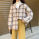 Women Plaid Warm Shirt Female Jacket Checked Coat Casual Turn-down Collar Long Sleeve Autumn Blouse Fashion Loose Outwear Tops