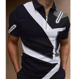 Polo Shirt Joining Together Letters Color Polo Shirts Brand Men Short-Sleeved Tees Shirt Man Clothes M-3XL