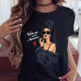Maycaur Hot Sales Printed Female Tshirt Women Fashion Graphic Printed T-Shirt Harajuku Korean Style Short Sleeves Clothes Female
