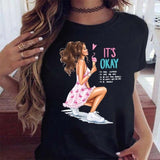 Maycaur Hot Sales Printed Female Tshirt Women Fashion Graphic Printed T-Shirt Harajuku Korean Style Short Sleeves Clothes Female