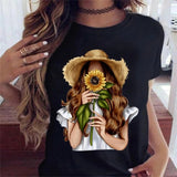 Maycaur Hot Sales Printed Female Tshirt Women Fashion Graphic Printed T-Shirt Harajuku Korean Style Short Sleeves Clothes Female