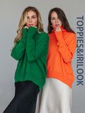 Toppies' Thick Winter Warm Oversized Turtleneck Knitted Sweater for Female's Tops
