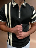 Polo Shirt Joining Together Letters Color Polo Shirts Brand Men Short-Sleeved Tees Shirt Man Clothes M-3XL