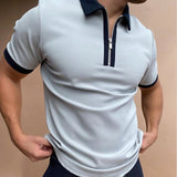 Polo Shirt Joining Together Letters Color Polo Shirts Brand Men Short-Sleeved Tees Shirt Man Clothes M-3XL