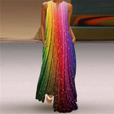 Elegant Casual Vintage Dresses Woman Summer Beach Sleeveless Girls Long Dress Women