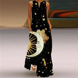 Elegant Casual Vintage Dresses Woman Summer Beach Sleeveless Girls Long Dress Women