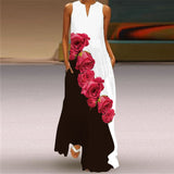 Elegant Casual Vintage Dresses Woman Summer Beach Sleeveless Girls Long Dress Women