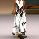 Elegant Casual Vintage Dresses Woman Summer Beach Sleeveless Girls Long Dress Women