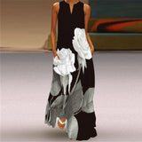 Elegant Casual Vintage Dresses Woman Summer Beach Sleeveless Girls Long Dress Women