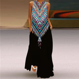 Elegant Casual Vintage Dresses Woman Summer Beach Sleeveless Girls Long Dress Women