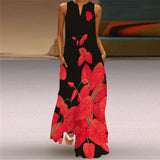 Elegant Casual Vintage Dresses Woman Summer Beach Sleeveless Girls Long Dress Women
