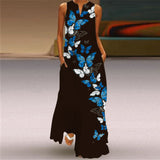 Elegant Casual Vintage Dresses Woman Summer Beach Sleeveless Girls Long Dress Women