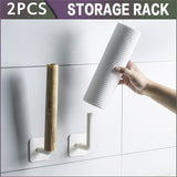 Kitchen Self-adhesive Accessories Under Cabinet Paper Roll Rack Towel Holder Tissue Hanger Storage Rack For Bathroom Toilet