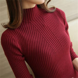 Turtleneck Sweater Women Fashion 2022 Spring Stretch Tops Women 14 Color Knit Pullovers Long Sleeve Basic Jumper Knitted Sweater