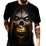 Summer 3D Printing Plum Skull Oversized T-Shirt Fashion O-Neck 66 Highway Pattern Casual Short Sleeve Street Hip Hop T-Shirts